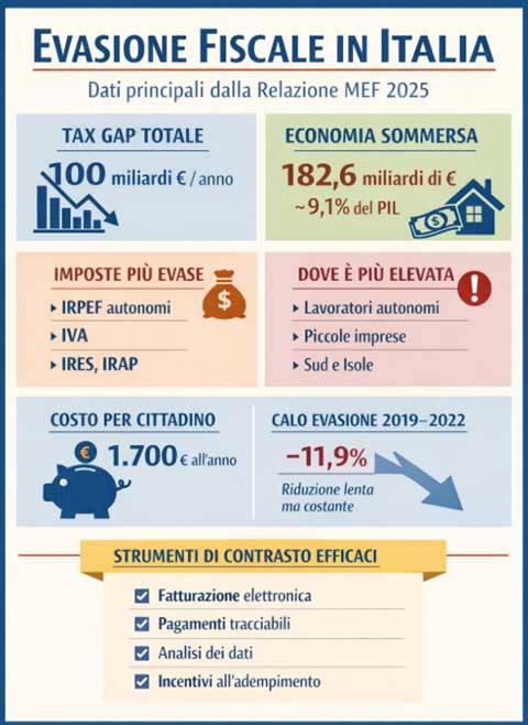 Evasione fiscale in Italia: panorama 2025