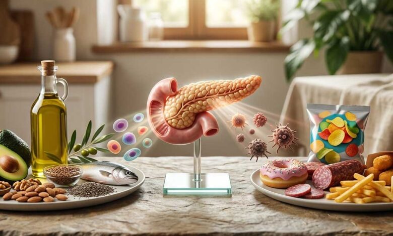 Per quanto riguarda il cancro al pancreas, il tipo specifico di grasso presente nella dieta potrebbe essere più importante della quantità totale consumata